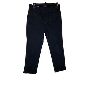 𝅺black wide cuff capri jean pants by NYDJ